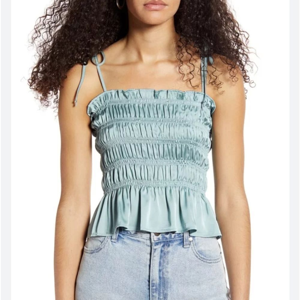 Kirious Smocked Satin Camisole Sz XS